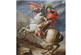 趙國學人物瓷板畫《拿破崙》121釉上新彩作品