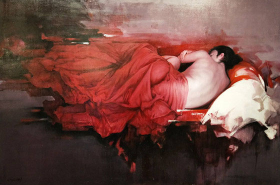西洋人物油畫作品《浪漫的午後》「璀璨之真—梁君午特展」